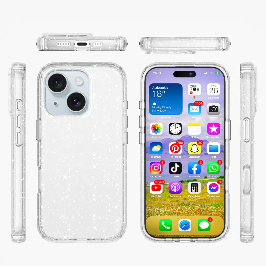 iPhone 13 Fleck Glitter Case Clear